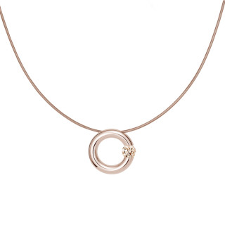 Roségold, Halsschmuck, Niessing Spannring® Anhänger , Ref: N353924-17mm-0.5ct-cinnamon-gloss-rw