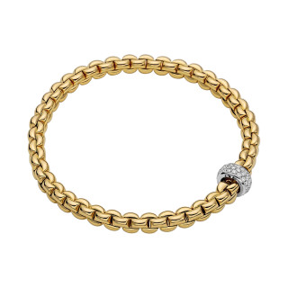 Gelbgold, Armschmuck, FOPE Eka Flex'it Armband mit Diamantpavé, Ref: 72110BX_PB_G_XBX_0XS