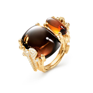 Gelbgold, Ringe, Ole Lynggaard Copenhagen BoHo Doppelring mit Diamant-Pavé, Ref: A3205-410-57