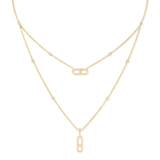 Gelbgold, Halsschmuck, Messika Move Uno 2 Rangs Kette, Ref: 08852-YG
