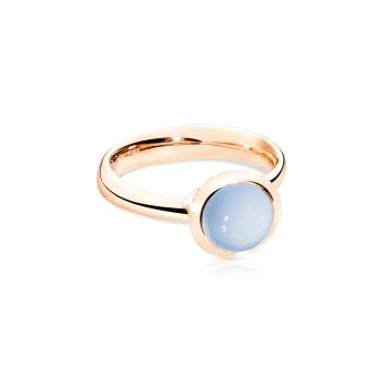 Bouton Ring small Blauer Chalcedon