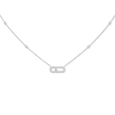         Weißgold, Halsschmuck, Messika Move Uno Pavé Halskette