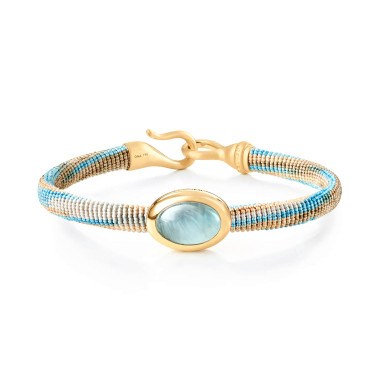         Gelbgold, Armschmuck, Ole Lynggaard Copenhagen Life Armband mit Aquamarin