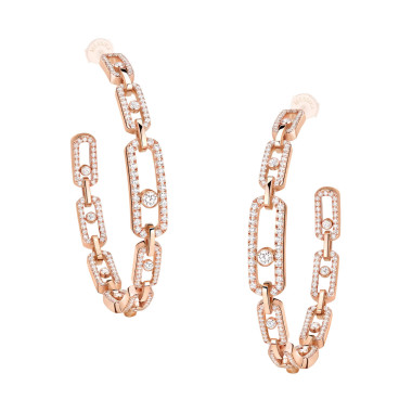         Roségold, Ohrringe, Messika Move Link Creolen