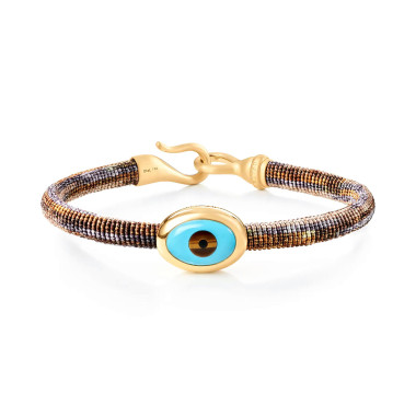         Gelbgold, Armschmuck, Ole Lynggaard Copenhagen Life Armband mit Evil Eye