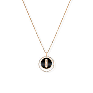         Roségold, Halsschmuck, Messika Lucky Move Kette MM Onyx
