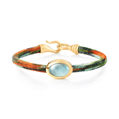         Gelbgold, Armschmuck, Ole Lynggaard Copenhagen Life Armband mit Aquamarin