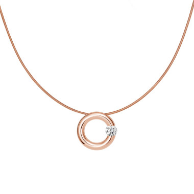 Halsschmuck, Rotgold, Niessing Spannring® Anhänger 