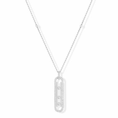 Halsschmuck, Weißgold, Messika Move 10th Diamantkette