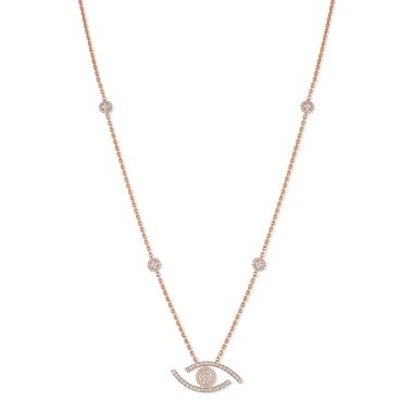 Halsschmuck, Roségold, Messika Lange Lucky Eye Halskette