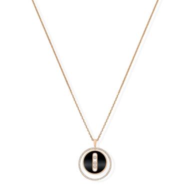 Halsschmuck, Roségold, Messika Lucky Move Kette MM Onyx