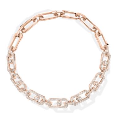 Halsschmuck, Roségold, Messika So Move XL Diamantkette