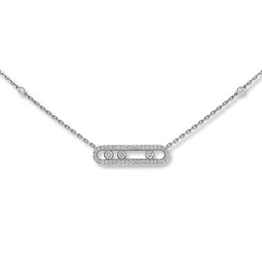         Weißgold, Halsschmuck, Messika Move Classique Baby Pavé Halskette
