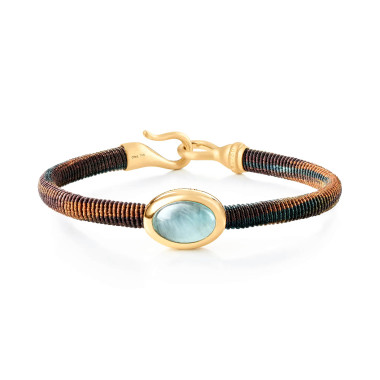        Gelbgold, Armschmuck, Ole Lynggaard Copenhagen Life Armband mit Aquamarin