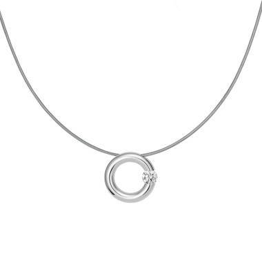 Halsschmuck, Platin, Niessing Spannring® Anhänger 