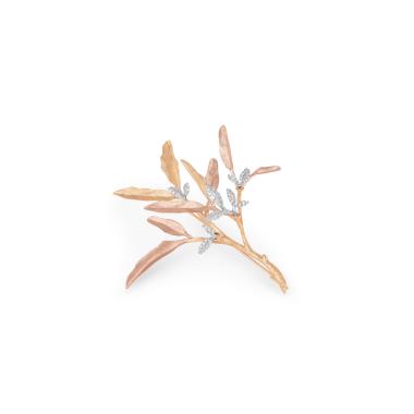 Accessoires/Sonstiges, Gelbgold, Ole Lynggaard Copenhagen Leaves Brosche Klein