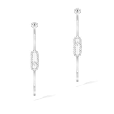 Ohrringe, Weißgold, Messika Move Uno Creolen 