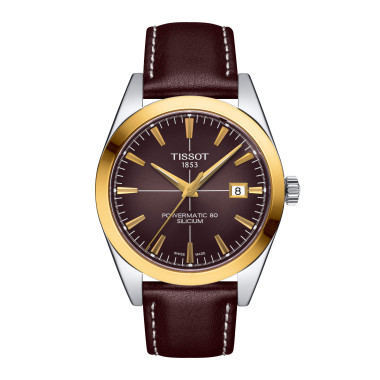         Herrenuhr, Automatik, Tissot Gentleman Powermatic 80 Silicium 18K Goldlünette