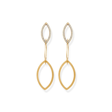 Ohrringe, Gelbgold, Niessing Quinta Navette Ohrhänger