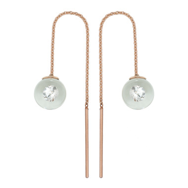         Rotgold, Ohrringe, Schmuckwerk Glasklar Ohrhänger