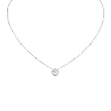 Halsschmuck, Weißgold, Messika Joy Solitär-Diamant Halskette
