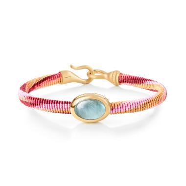 Armschmuck, Textil, Ole Lynggaard Copenhagen Life Armband mit Aquamarin 