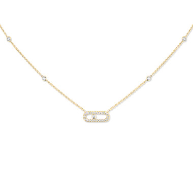         Gelbgold, Halsschmuck, Messika Move Uno Pavé Halskette