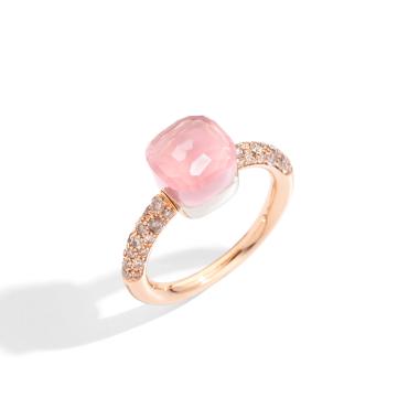 Ringe, Weißgold, Pomellato Nudo Rosenquarz kleiner Ring