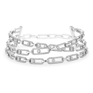         Weißgold, Halsschmuck, Messika Move Link 3 Rows Halskette