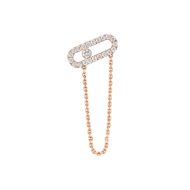         Roségold, Ohrringe, Messika Move Uno einzelner Ohrring mit Kette