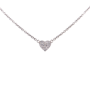         Platin, Halsschmuck, Juwelier Michels LOVE Collier Herz Brillant