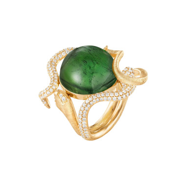         Gelbgold, Ringe, Ole Lynggaard Copenhagen Snakes Ring mit Diamant-Pavé