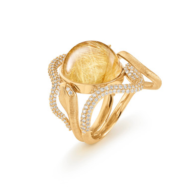        Gelbgold, Ringe, Ole Lynggaard Copenhagen Snakes Ring mit Diamant-Pavé