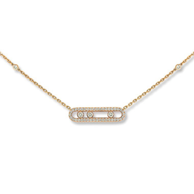         Gelbgold, Halsschmuck, Messika Move Classique Baby Pavé Halskette