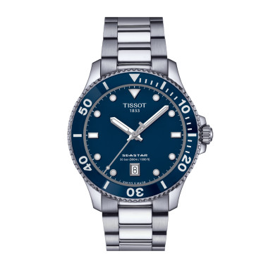         Damen- und Herrenuhr, Quarzwerk, Tissot Seastar 1000 40mm