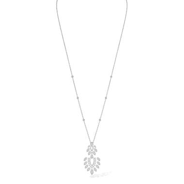 Halsschmuck, Weißgold, Messika Lange Desert Bloom Kette mit Anhänger