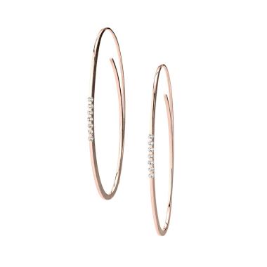 Ohrringe, Roségold, Niessing Linear Brillant Creolen 