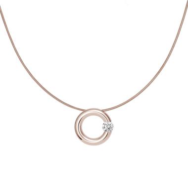 Halsschmuck, Roségold, Niessing Spannring® Anhänger 