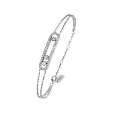 Armschmuck, Weißgold, Messika Move Classique Pavé Armband