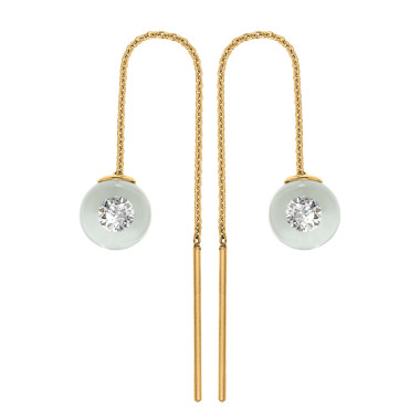         Gelbgold, Ohrringe, Schmuckwerk Glasklar Ohrhänger