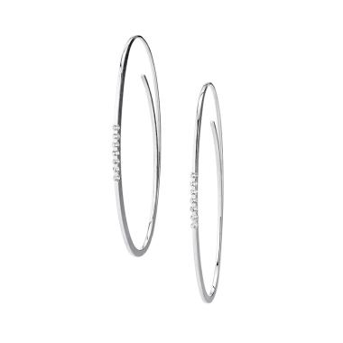 Ohrringe, Platin, Niessing Linear Brillant Creolen 