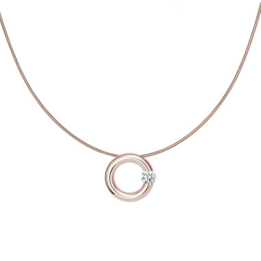 Halsschmuck, Roségold, Niessing Spannring® Anhänger 