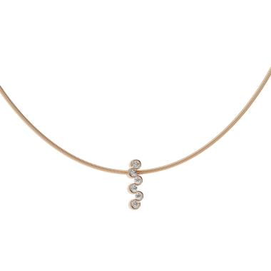 Halsschmuck, Roségold, Niessing Diamond Wave Anhänger 