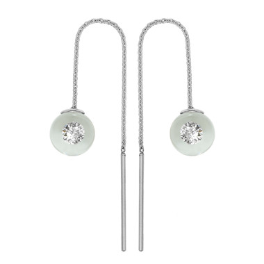         Platin, Ohrringe, Schmuckwerk Glasklar Ohrhänger