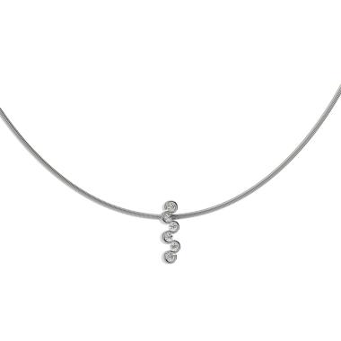 Halsschmuck, Platin, Niessing Diamond Wave Anhänger 