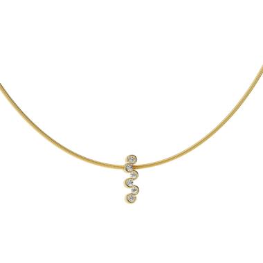 Halsschmuck, Gelbgold, Niessing Diamond Wave Anhänger 