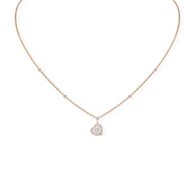 Halsschmuck, Roségold, Messika Joy Coeur Halskette