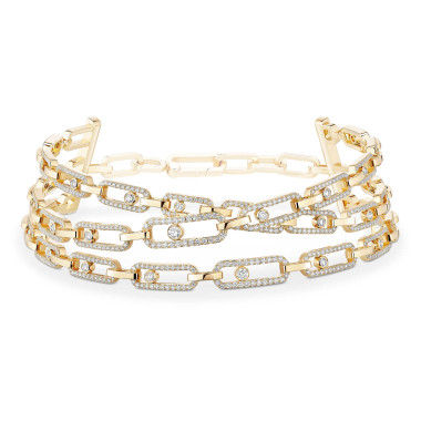         Gelbgold, Halsschmuck, Messika Move Link 3 Rows Halskette