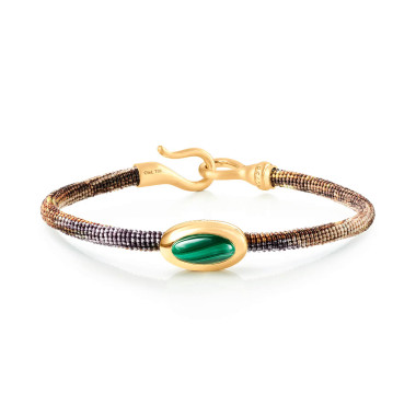         Gelbgold, Armschmuck, Ole Lynggaard Copenhagen Life Armband mit Malachit