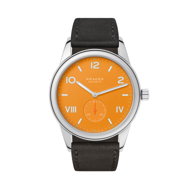         Damen- und Herrenuhr, Handaufzug, NOMOS Glashütte Club Campus 38 future orange